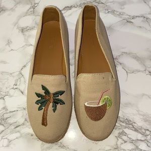 J CREW Tropical Cocktail Espadrille Flats Size 6.